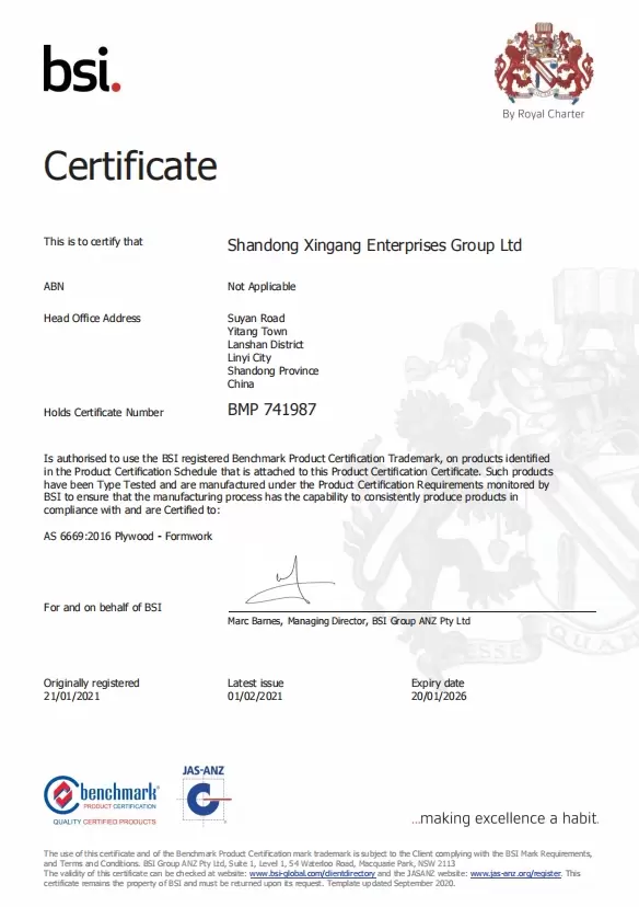 CERTIFICATO F17