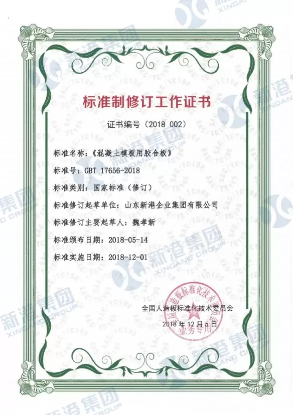 Certificato di lavoro di revisione standard